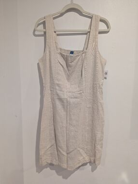 Old Navy Linen Blend Mini Dress With Square Neck Size Large